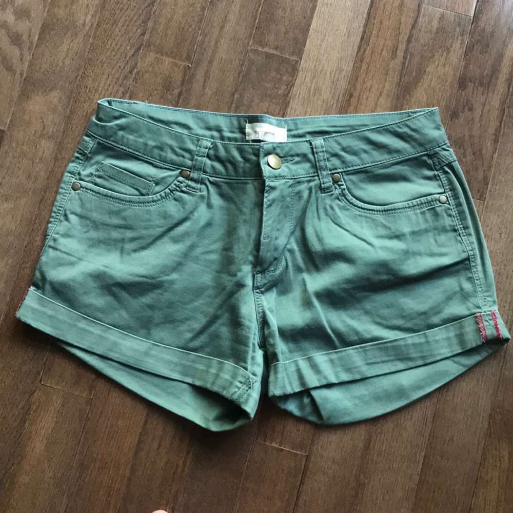 2.1 Denim Green Denim Shorts Size 27